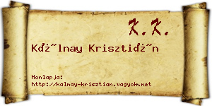 Kálnay Krisztián névjegykártya